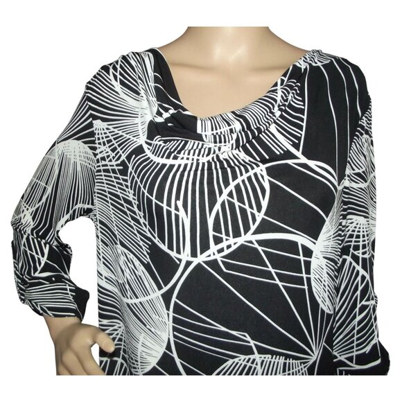 Banana Republic Dress Womens Size Medium Shift Black & White Abstract Print - Picture 4 of 10